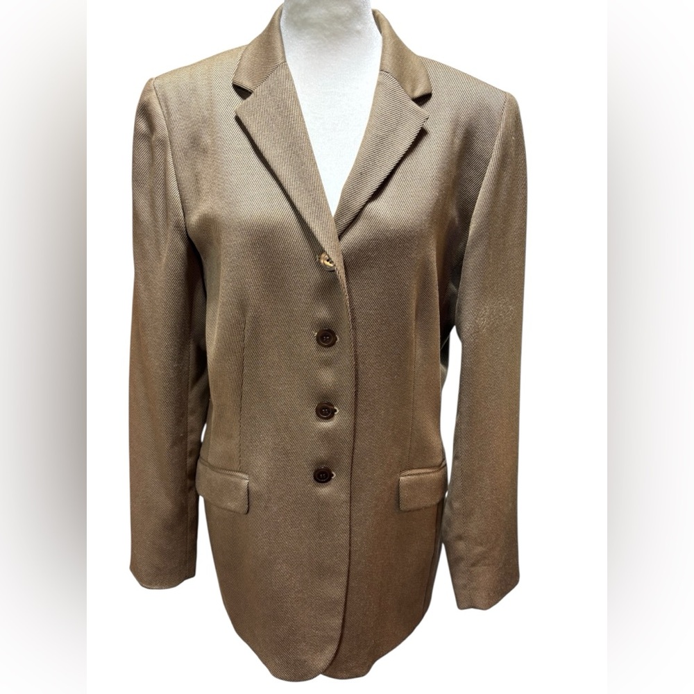 Wool 96% Women's Tan Blazer‎ Size 10